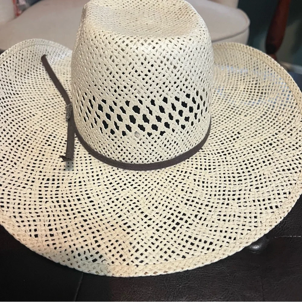 Straw Cowboy Sun Hat with Black Band - Women's Summer Hat